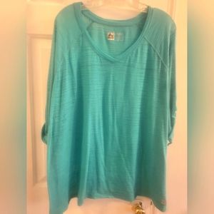 Aqua V neck top, size 3XL
